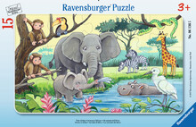 PUZZLE TIP RAMA  ANIMALE DIN AFRICA, 15 PIESE